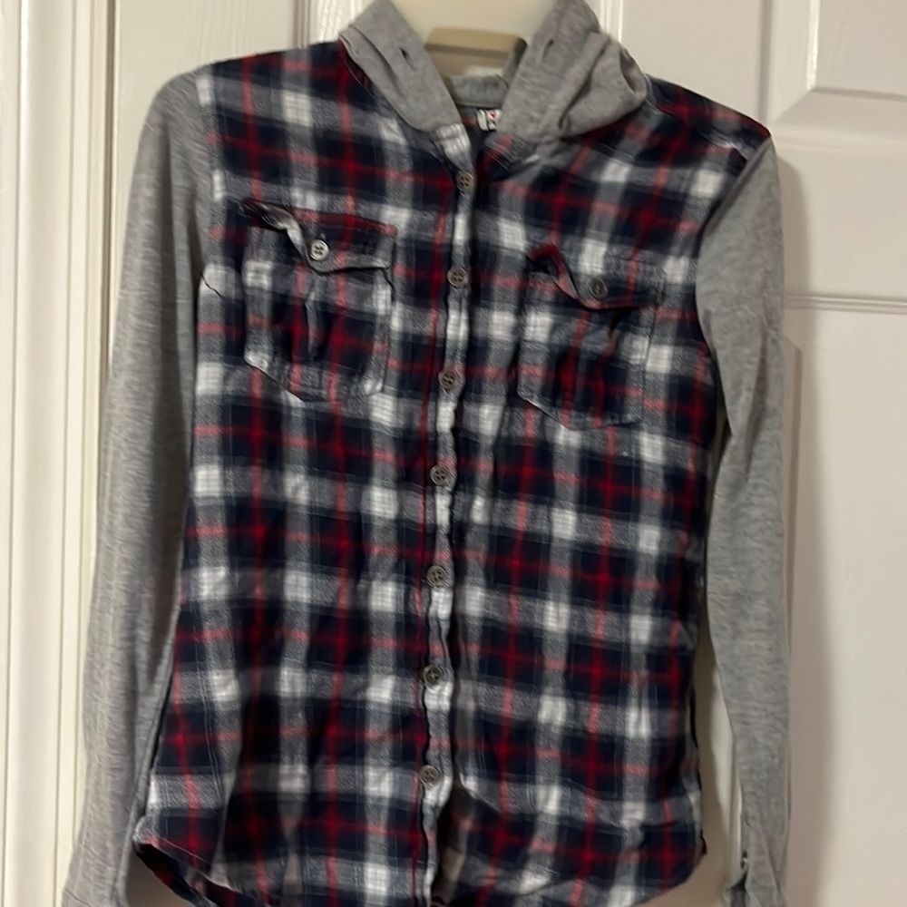 I am selling a plaid hoodie shirt